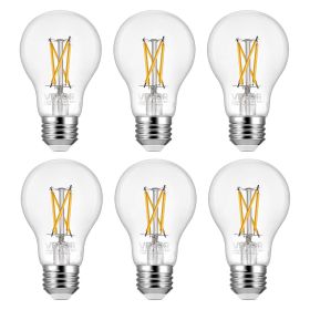 6 Pack Edison Bulbs LED A19 4.5W Dimmable 450 Lumens 2700K E26 Antique