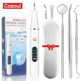 Ultrasonic Teeth Cleaner - For Teeth Cleaning Tool Kit Electric Plaque & Calculus Remover - With LED 3 Adjustable Modes (Color: Plus)