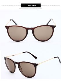 Vintage Women's Sunglasses Polarized Classic Anti Glare Driving Sun Glasses For Men Female (Frame Color: Black, Lenses Color: tan)