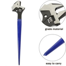 4-in-1 Multi-Function Adjustable Spud Wrench | C-Shaped Dual Head | Titanium Alloy | Universal Fit | Hammer & Crowbar Integration | Professional (size: 16INx4IN)